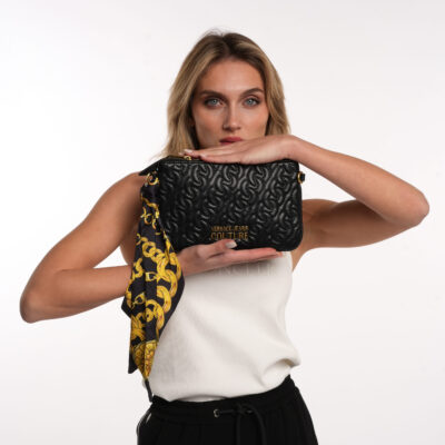 Pochette nera con tracolla